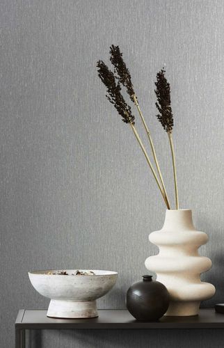 Non-woven wallpaper grey textile look Marburg 32957