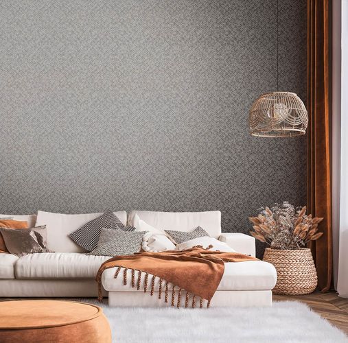 Non-woven wallpaper graphic pattern black gold 38828-1