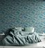Non-woven wallpaper waves metallic blue gold 39105-1 1