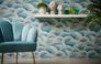 Non-woven wallpaper waves metallic blue gold 39105-1 6
