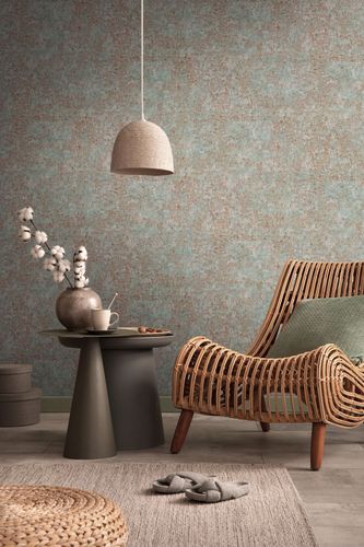 Non-woven wallpaper texture metallic brown green 39110-1
