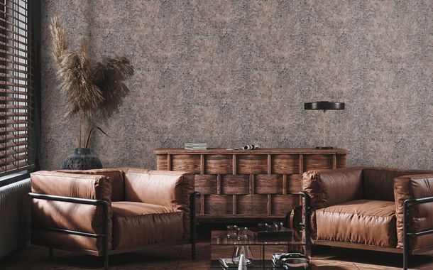 Non-woven wallpaper patina metallic black bronze 39110-2
