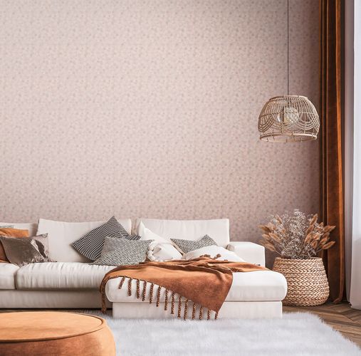 Non-woven wallpaper leaves floral pink white 39111-3