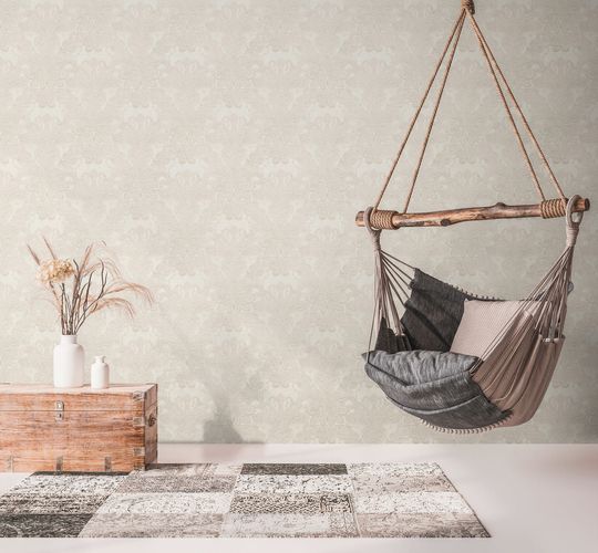 Non-woven wallpaper ornaments cream pearl 39119-3