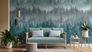 Digital Print Forest Trees Spruce Petrol Grey 39181-3 1