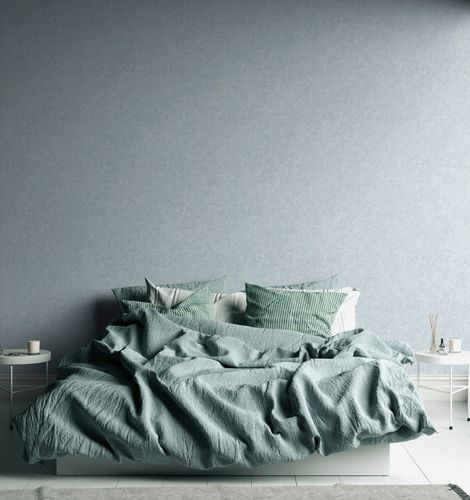 Non-woven wallpaper plaster optics plain blue white 39223-2