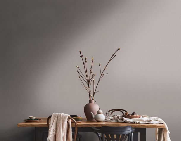 Non-woven wallpaper plains textile optics grey 39266-8