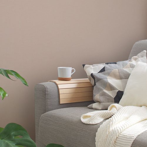 Non-woven wallpaper plain textile look beige gray 39097-1