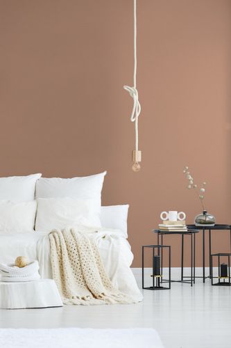 Non-woven wallpaper plain textile look pink beige 39097-2