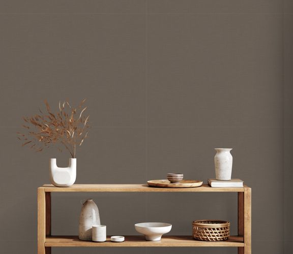 Non-woven wallpaper plain textile look anthracite 39097-7