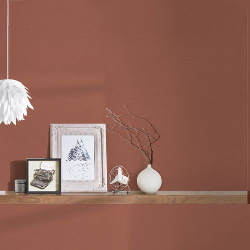 Non-woven wallpaper plain textile look red 39097-8