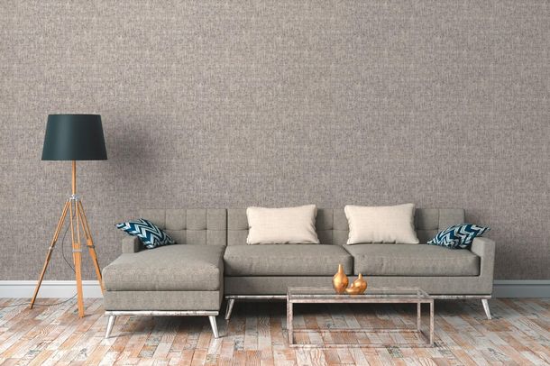 Non-woven wallpaper fabric look brown white black 3544-19