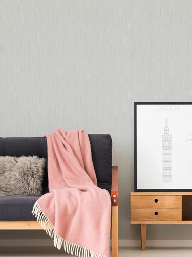Non-woven wallpaper stripes glitter grey silver 38756-1