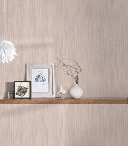 Non-woven wallpaper stripes glitter pink gold 38756-3