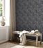 Non-woven wallpaper floral black grey metallic 38847-4 5