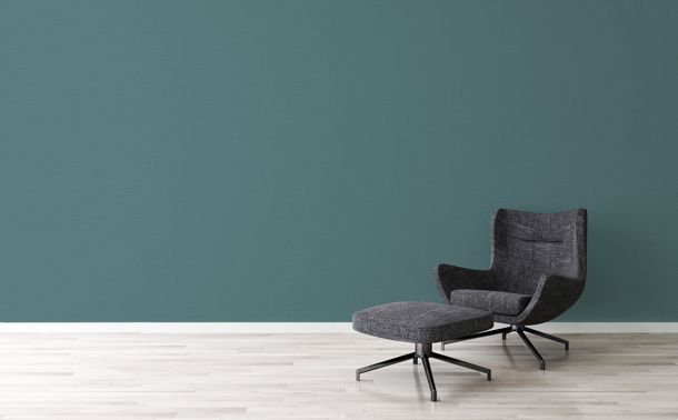 Non-woven wallpaper plain linen look petrol 39039-9