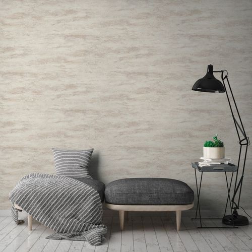 Non-woven wallpaper concrete optics cream gold 39041-6