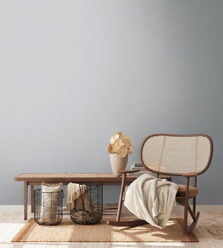 Non-woven wallpaper textile look plain light grey 38903-2