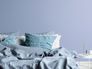 Non-woven wallpaper textile look plain blue purple 38903-5 3