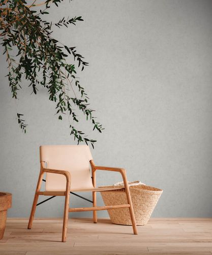 Non-woven wallpaper plain plaster look light grey 38639-4