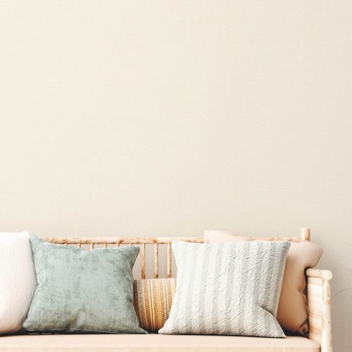 Non-woven wallpaper plain fabric look beige cream 38666-6