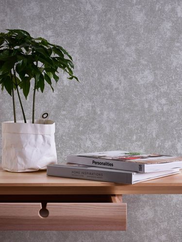 Non-Woven Wallpaper Concrete Look grey Silver 38969-2