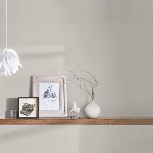 Non-woven wallpaper plain beige grey white 2982-87