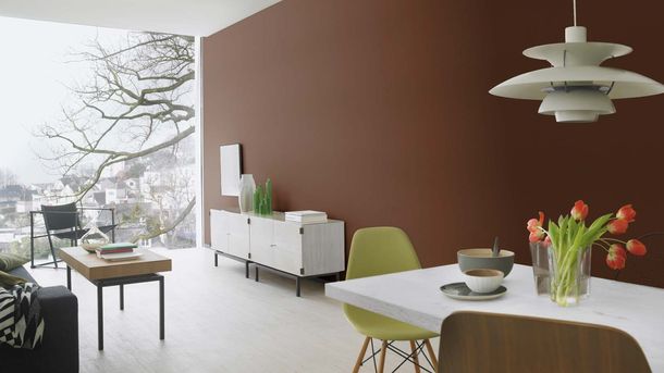 Rasch non-woven wallpaper plain leather look brown 752663