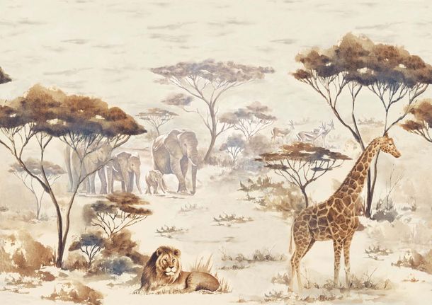 Rasch photo wallpaper animals Africa beige brown 363661