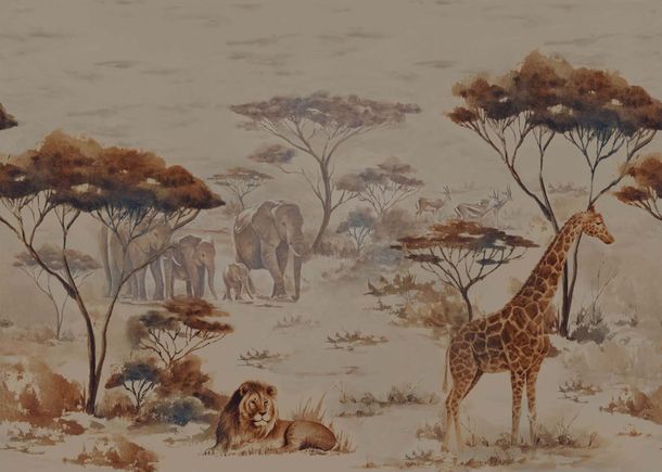 Rasch photo wallpaper animals Africa brown grey 363692
