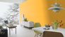 Rasch non-woven wallpaper textile look plain yellow 746082 1