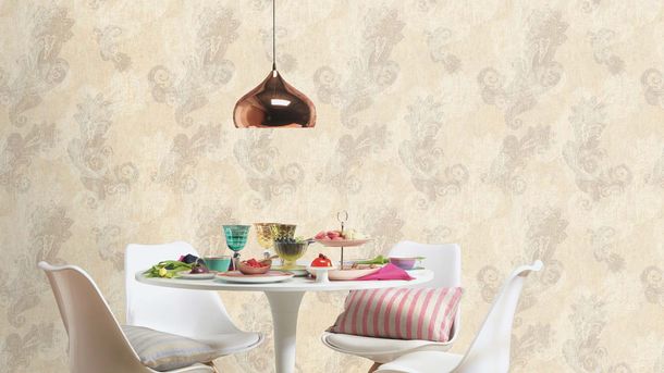 Rasch non-woven wallpaper paisley beige metallic 746433