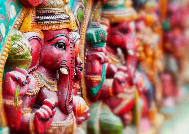 Rasch photo wallpaper  Indian elephant pink green 363487