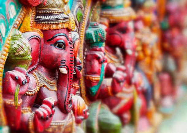 Rasch photo wallpaper  Indian elephant pink green 363494