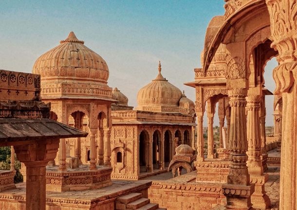 Rasch photo wallpaper  temple Indian brown blue 363500