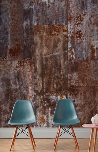 Photo wallpaper Rasch metal look rust grey brown 940909