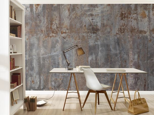 Photo wallpaper Rasch metal look rust blue brown 940916