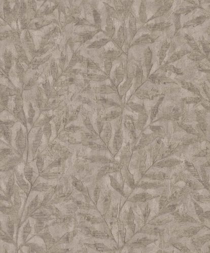 Non-woven wallpaper Rasch leaves brown gold 315035