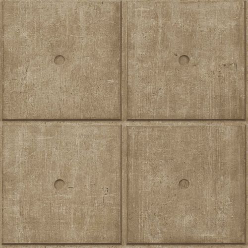 Non-woven wallpaper Rasch concrete look gold 499445