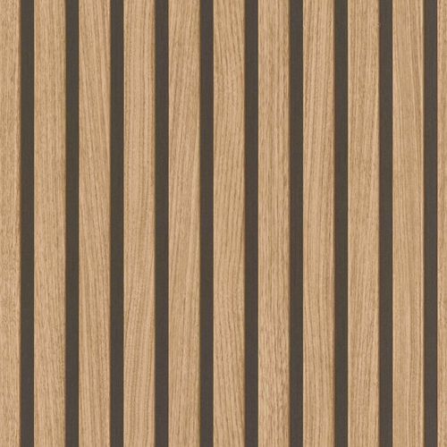 Non-woven wallpaper Rasch wood panels brown black