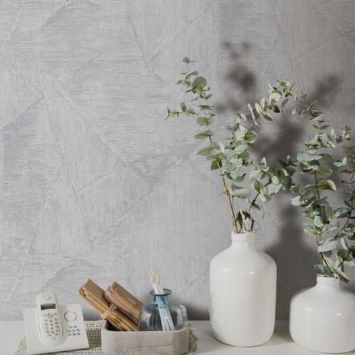 Non-woven wallpaper patches grey silver metallic 10319-31