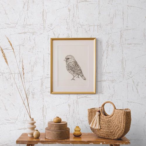 Non-Woven Wallpaper Plaster Look Beige Gold 10320-02