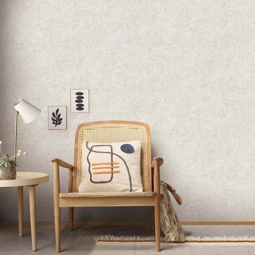Non-woven wallpaper rock look cream beige glitter 10302-02
