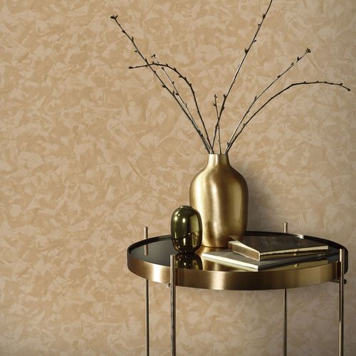 Non-woven wallpaper Elle plaster look gold 10329-30