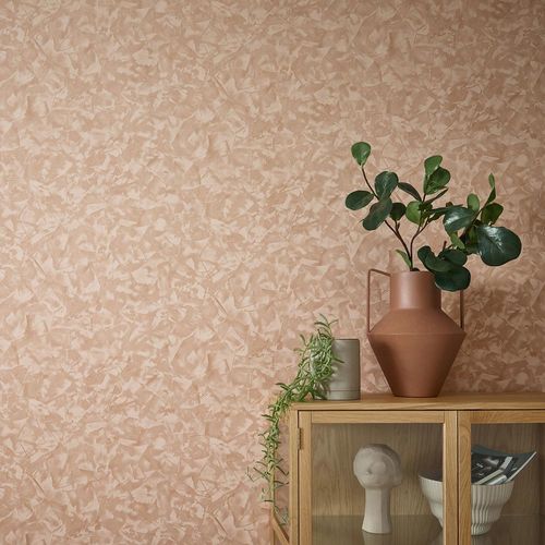 Non-woven wallpaper Elle plaster look brown glitter 10329-48
