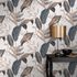 Non-woven wallpaper Elle leaves white black gold 10332-15 5