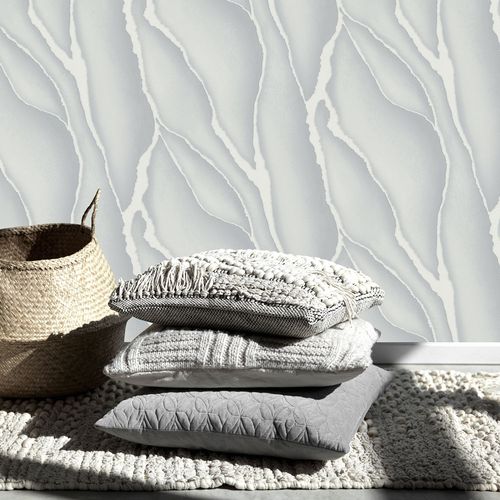 Non-woven wallpaper Elle marble grey white glitter 10345-10