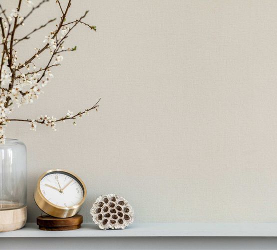 Non-woven wallpaper texture textile look cream white 82346