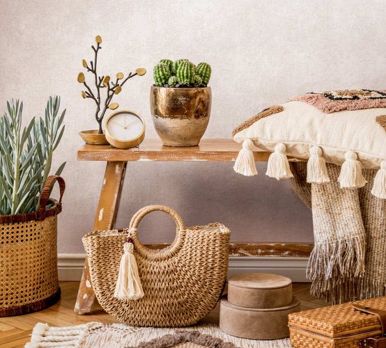 Non-Woven Wallpaper Plaster Look Beige Cream 82389