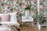 Non-Woven Wallpaper Flowers Leaves Green Pink Yellow 47459 4